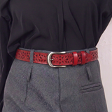 Women's Hollow Pattern Belt with Decorative Design and Trendy Style