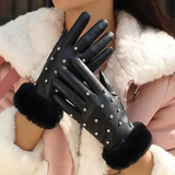 Women's Winter Gloves with Faux Fur Cuffs and Elegant Cold-Weather Design