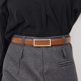 Women's Belt with Metal Buckle and Adjustable Waistband Design